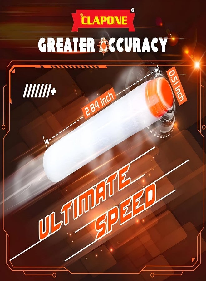 CLAPONE Hollow Out Soft Foam Refill Darts for N-Strike Elite Series Blasters Soft Foam Refill Darts for Nerf N-Strike Elite Blasters Hollow Safe & Durable Darts Premium Bullets (White, 100 pcs) - Image 4